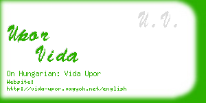 upor vida business card